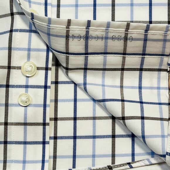 Brooks Brothers Shirt Mens 14.5 Slim Fit Plaid Stretch Non Iron Supima Cotton - Picture 8 of 11